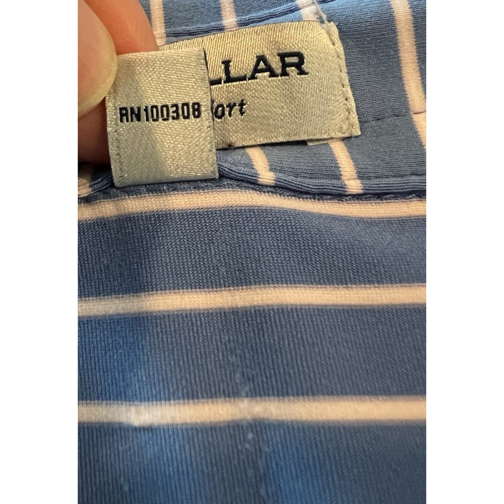 PETER MILLAR XL Summer Comfort Polo Mens Blue- White Stripe Golf Vacation Preppy - Picture 11 of 13